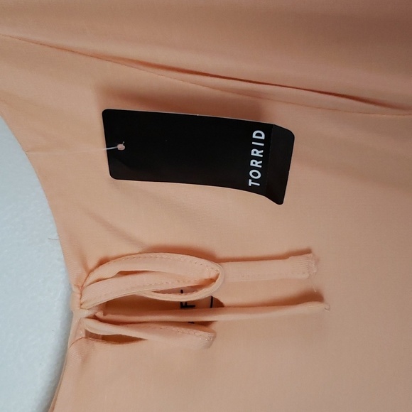 Torrid super soft knit orange sherbet midi maxi dress, tiered skirt, Torrid sz 1 - Picture 7 of 9